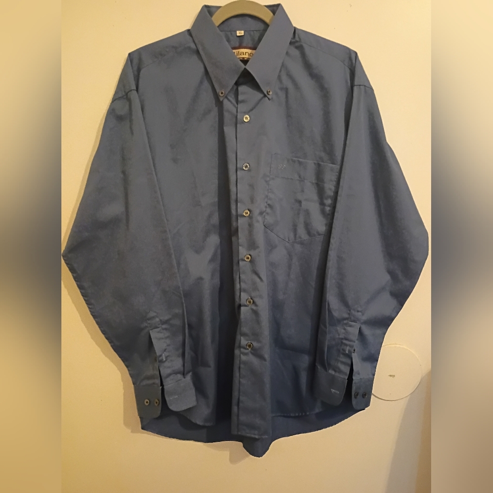 Milano Men's Classic Blue Button‎ Down Shirt Sz XL NWOT